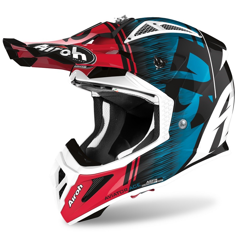 Product Image for Airoh Aviator Ace Kybon Crosshjälm Röd Blå