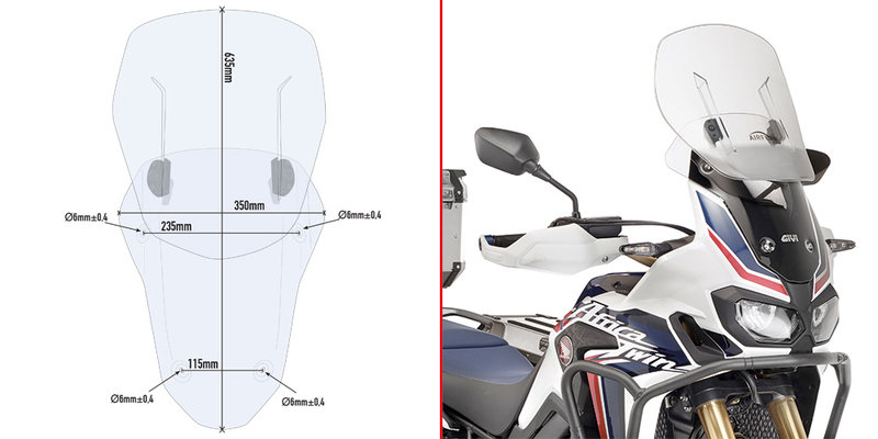 Product Image for Givi Vindruta sliding airflow, klar 63,5 x 35 cm