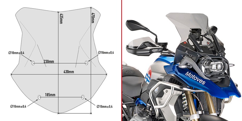 Product Image for Givi Specific screen, smoked 43,5 x 43 cm (HxW)