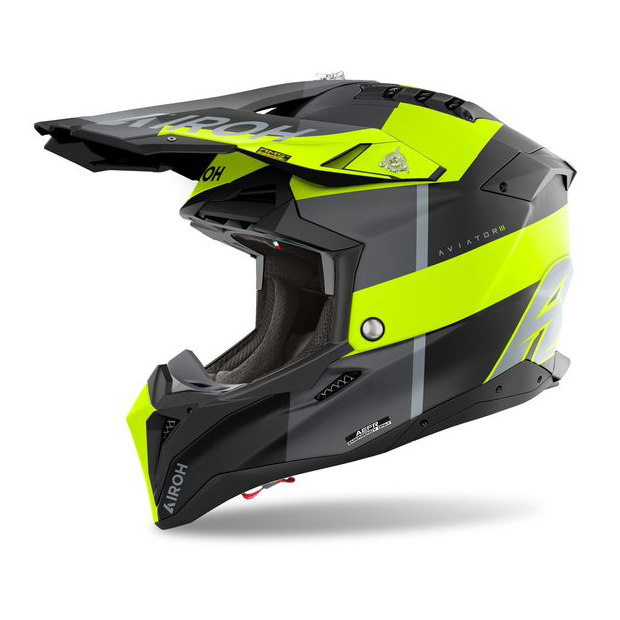 Product Image for Airoh Aviator 3 Monarch Crosshjälm Neongul Glansig