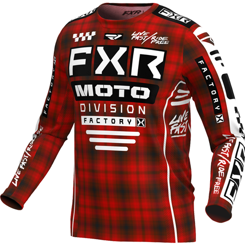 Product Image for FXR Podium Crosströja Barn Röd Plaid
