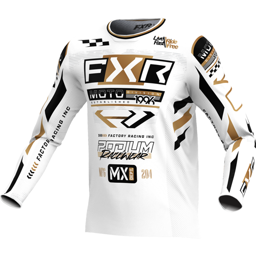 Product Image for FXR Podium Gladiator Crosströja Vit Svart Guld Barn